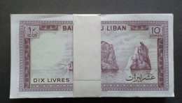 BANKNOTE MONEY PAPER لبنان LEBANON LIBAN 1986 10 LL Lebanon 1986 10 Full Bundle 100 Notes Consecutive # XF / U - Lebanon