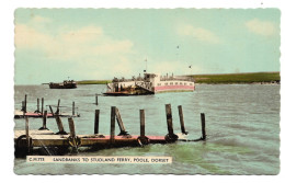 Postcard UK Dorset Poole Sandbanks To Studland Vehicle Ferry Posted 1950s - Ferries