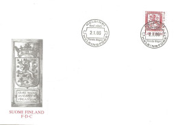 Finland   1986 National Coat Of Arms, Heraldic Lion 1.60Mk, Mi 981    FDC - Covers & Documents