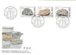 Finland   1986  Geology: Rock Types, Mi 982-984    FDC - Cartas & Documentos