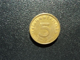 ALLEMAGNE : 5 REICHSPFENNIG   1937 A    KM 91     TTB+ - 5 Reichspfennig