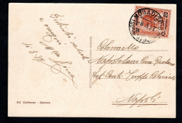 SOMALIA ITALIANA, CARTOLINA 1927, SASS. 77, MOGADISCIO PER NAPOLI - Somalia