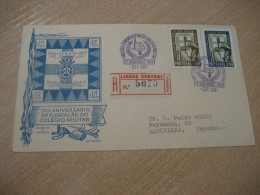LISBOA 1954 Colegio Militar Military School Registered FDC Cancel Cover PORTUGAL - Militaria