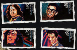 1988 Popmusik Michel DE 1360 - 1363 Stamp Number DE B666 - B669 Yvert Et Tellier DE 1194 - 1197 Used - Oblitérés