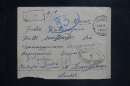 GRECE - Enveloppe Pour La Suisse  En 1918 Avec Contrôle Postal - L 151092 - Lettres & Documents