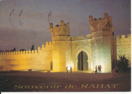 Algeria Postcard Sent To Denmark Rabat 16-5-2001 (Rabat By Night) - Autres & Non Classés