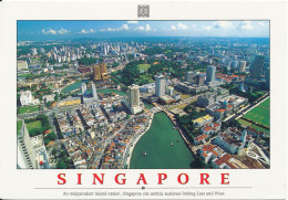 Singapore Postcard Sent To Denmark 8-4-1996 (Singapore Sits Astride Sealanes Linking East And West) - Singapore