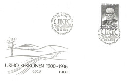 Finland   1986 Death Of Urho Kekkonen, (1900-1986), President.,  Mi 1003 FDC - Lettres & Documents