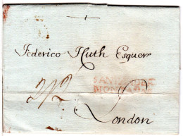 Spanien 1813, SANTANDER MONTANAS In Rot Auf Porto Brief Via Frankreich N. GB - Cartas & Documentos