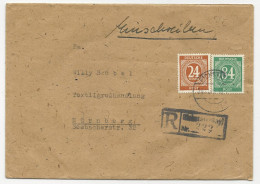 1946, 24+84 Pf. Auf Brief M. Einschreiben Stpl. V. Eichstätt. - Lettres & Documents