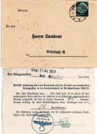 DR 1939, 6 Pf. Auf Gemeinde Karte V. THANNHAM M. Bürgermeister Unterschrift - Lettres & Documents