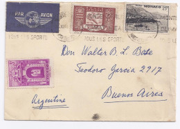 Monaco 1948, Luftpost Brief M. 3 Marken N. Argentinien. Destination!  - Other & Unclassified