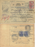 DR 1914, 1 Mk.+2x20 Pf. Rs. Auf Paketkarte V. Barmen N. Finnland - Lettres & Documents