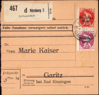 604031 | Bayern Abschied, Paketkarte, Nr. Zettel Mit Eindruck Der Firma Verbandshefe  | Nürnberg (W - 8500), -, - - Lettres & Documents