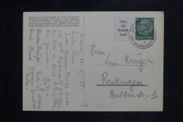 ALLEMAGNE - Affranchissement De Stuttgart Sur Carte Postale De Schiller En 1937 - L 151100 - Lettres & Documents