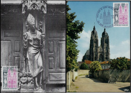 France 1974 Y&T 1810. 2 Cartes Maxima. Basilique De Saint Nicolas De Port, Meurthe-et-Moselle - Churches & Cathedrals