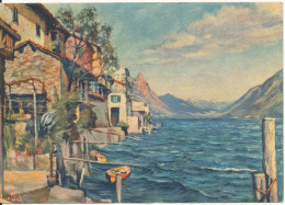 Switzerland Postcard Sent To Denmark 28-8-1947 Gandria Lago Di Lugano - Gandria 