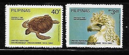 Philippines 1982 UN Conference Human Environment Eagle Birds Turtle MNH - Filipinas