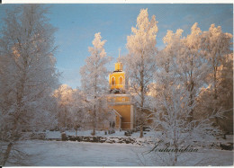 Finland Postcard Christmas Card Sent To Sweden Kristinestad 16-12-1991 - Finnland