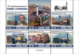 Sierra Leone  2023 175th Memorial Anniversary Of George Stephenson. (445a26) OFFICIAL ISSUE - Trenes