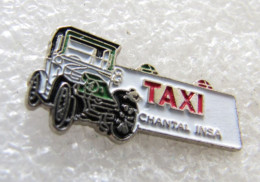 RARE PIN'S   RENAULT EF LANDAULET  LIMOUSINE  TAXI   CHANTAL  INSA - Renault