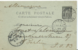 CARTE POSTALE 10 CT SAGE 1899 AVEC REPIQUAGE KAHN & KAHN PARIS - Postales  Transplantadas (antes 1995)