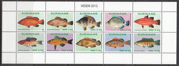 2013 Surinam Fish Poisson  (folded Once) Miniature Sheet Of 10   MNH - Suriname
