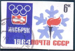 773 Russie Flamme Flame Non Dentelé Imperforate Stamp 1964 (RUK-338) - Hiver 1964: Innsbruck