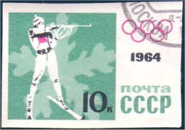 773 Russie Biathlon Tir Shooting Non Dentelé Imperforate Stamp 1964 (RUK-337) - Waffenschiessen