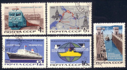 773 Russie 1966 Trains Waterways Canal Avion Airplane Bateau Ship (RUK-136) - Usati