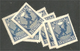 771 Russie 35k Blue Bleu 1918 7 Stamps For Study Chaines Brisées Severing Chains Bondage No Gum Sans Gomme (RUZ-378) - Usados