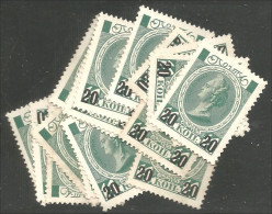 771 Russie 14k Green 1916 16 Stamps For Study Tsarin Catherine II Surcharge 20k No Gum Sans Gomme (RUZ-375) - Nuevos