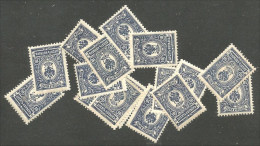 771 Russie 10k Blue Bleu 1909 16 Stamps For Study Aigle Imperial Eagle Post Horn Cor Postal Varnish MH * Neuf (RUZ-362) - Neufs