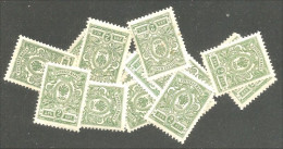 771 Russie 2k 1909 14 Stamps Green Vert Aigle Imperial Eagle Post Horn Cor Postal Varnish MH * Neuf (RUZ-354) - Ongebruikt