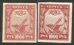 771 Russie 1921 Rose + Carmine 2 Colours Light Hinge Mark Légère Trace Charnière (RUZ-312) - Unused Stamps