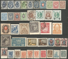 771 Russie 1913-23 40 Stamps Mint **/* Neuf No Gum Sans Gomme All Tous Differents (RUZ-323) - Otros & Sin Clasificación