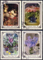 773 Russie Tableaux Fleurs Lilas Flower Paintings Rose Lilac Bluebell 1979 (RUK-470) - Usati