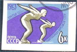 773 Russie Depart De Course Race Start Non Dentelé Imperforate Stamp 1963 (RUK-361) - Natación