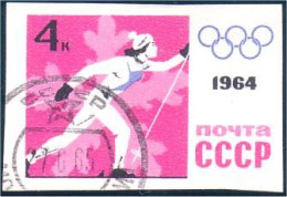 773 Russie Ski De Fond Cross-Country Skiing Non Dentelé Imperforate Stamp 1964 (RUK-344) - Hiver 1964: Innsbruck