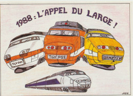 TGV ILL 87 . Jean Marie Lesieur . N° 194 Sur 300 . Appel Du Large . N° 55 . 1988 . - Trains