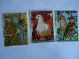 GUINEA ECUATORIAL  3  USED  BIRD BIRDS - Otros & Sin Clasificación
