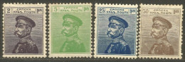 798 Serbie 1911 Roi Peter I Karageorgevich 4 Timbres Differents MH * Neuf (SER-25) - Serbia