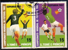 788 Sao Tome Principe Football Se-tenant Espana 82 (SAO-1) - Otros & Sin Clasificación