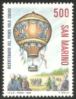 786 San Marino Montgolfiere 200th MNH ** Neuf SC (SAN-88) - Montgolfier