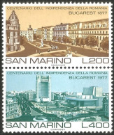 786 San Marino Roumanie Romania Se-tenant National Theatre Université MNH ** Neuf SC (SAN-56b) - Theater