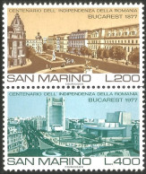 786 San Marino 100th Roumanie Romania Se-tenant MNH ** Neuf SC (SAN-56a) - Unused Stamps