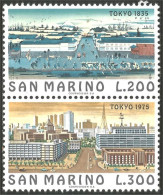 786 San Marino Tokyo 1975 Hiroshige Se-tenant MNH ** Neuf SC (SAN-46aa) - Ungebraucht