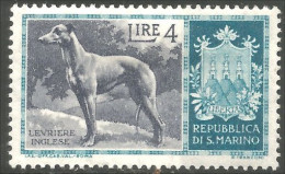 786 San Marino Chien Lévrier Greyhound Dog Armoiries Arms MLH * Neuf Légère (SAN-27) - Chiens