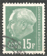 779 Sarre 1957 President Heuss 15F (SAA-95c) - Usados