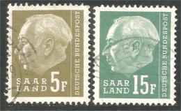 779 Sarre 1957 President Heuss 5F-15F (SAA-96a) - Used Stamps